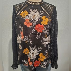 Shein lace sleeve dress top